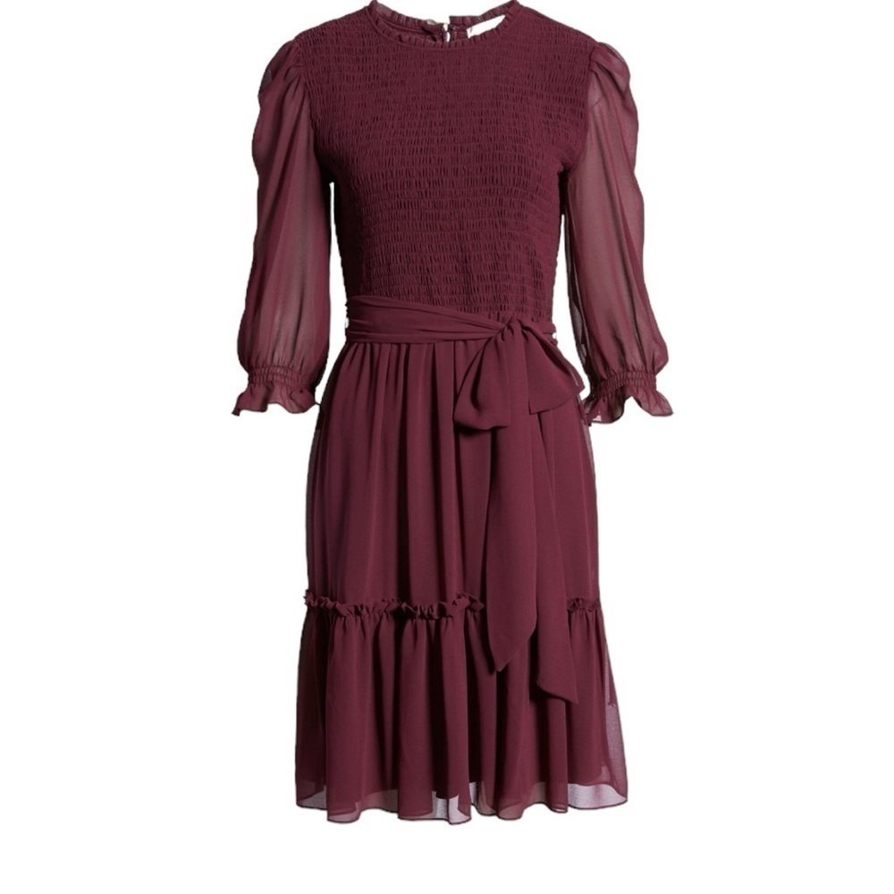 Rachel Parcell‎ Purple Nectar Smocked Tie Waist Dress - Picture 2 of 12